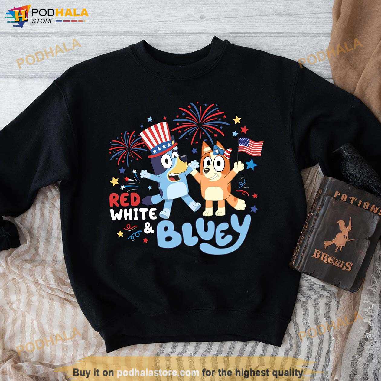 Bluey and Bingo 4th July Shirt, Bluey Kids Shirt, Bluey Fourth of