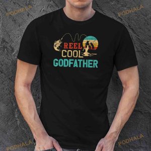 Reel Cool Godfather Vintage Funny Fishing Rod Gift Shirt