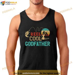 Reel Cool Godfather Vintage Funny Fishing Rod Gift Shirt 2