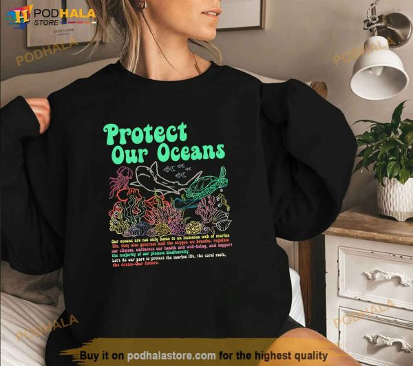 Respect The Locals Protect Our Oceans Shark Surfing Shirt
