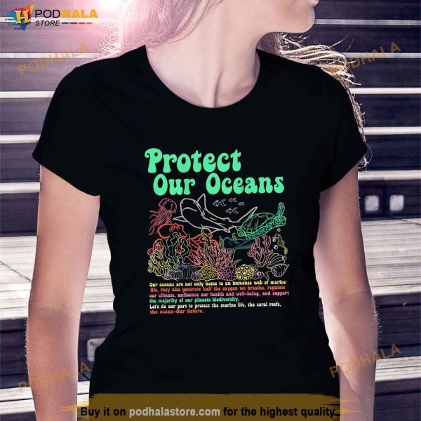 Respect The Locals Protect Our Oceans Shark Surfing Shirt