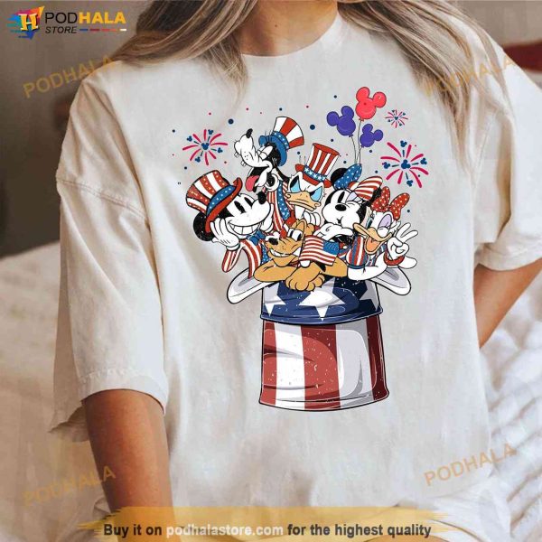 Retro Disney 4th of July Shirt, Vintage Mickey & Friends Independence Day T-Shirt