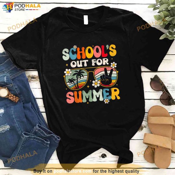 Retro Last Day of Schools Out For Summer Teacher Boys Girls Shirt