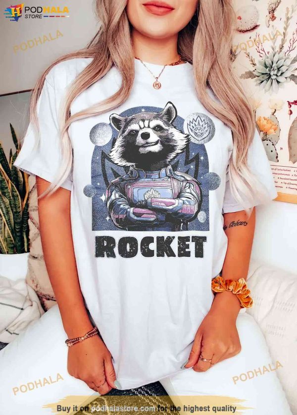Retro Rocket Raccoon Shirt, Marvel Guardians Of The Galaxy 3 Gift For Marvel Fan