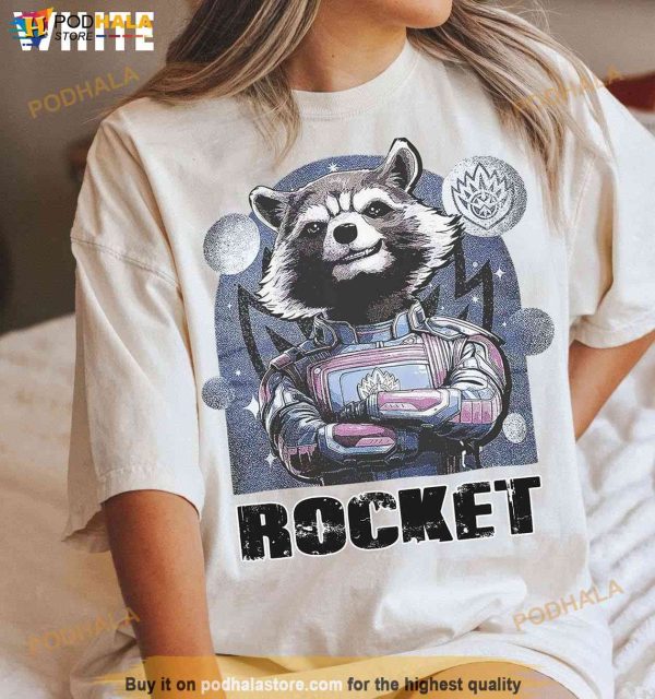 Retro Rocket Racoon Shirt, Marvel Guardians Of The Galaxy 3 Fan Gift