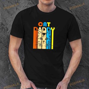 Retro Vintage Daddy Cat Fathers Day Gift Tshirt Shirt 3