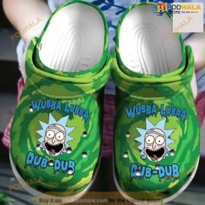 Rick And Morty Wabba Lubba Funny Cartoon Movie Character Crocs Clog Shoes