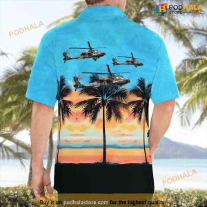 Rnlaf Koninklijke Luchtmacht Boeing Ah 64d Apache Longbow Geerlings Of 301 Squadron Button Up Hawaiian Shirt 2