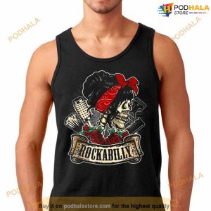 Rockabilly Girl Skull Pin Up Hairstylist Hairdresser Shirt