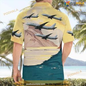 Royal Air Force Boeing P 8a Poseidon Mra Mk1 737 800a Button Up Hawaiian Shirt 2