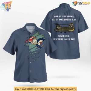 Royal Air Force No. 28 Squadron Raf Boeing Chinook Hc.4 Hawaiian Shirt Outfit 2