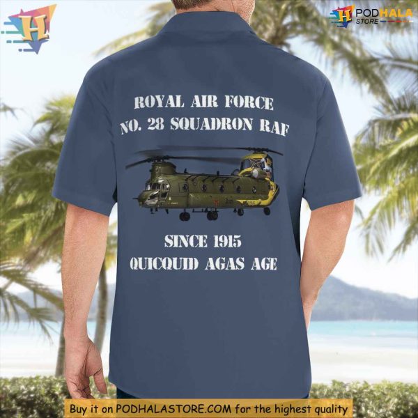 Royal Air Force No. 28 Squadron Raf Boeing Chinook Hc.4 Hawaiian Shirt Outfit