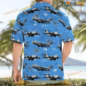 Royal Canadian Air Force Boeing Cc 177 Globemaster Iii C 17a Button Up Hawaiian Shirt 2