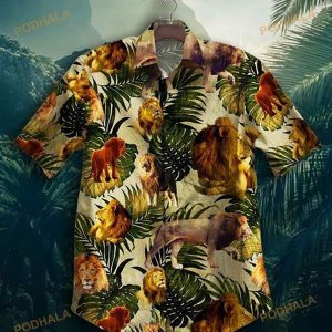 Safari Lion Hawaiian Shirt, Tropical Shirt For Women