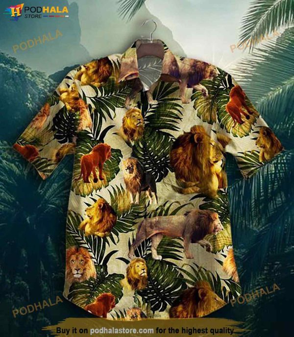 Safari Lion Hawaiian Shirt, Tropical Shirt For Women