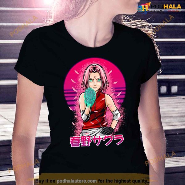 Sakura Haruno Pink Synthwave Naruto Shippuden Shirt