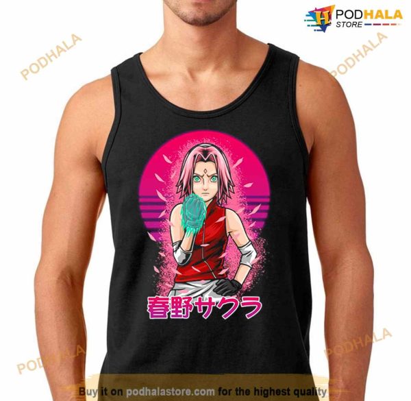 Sakura Haruno Pink Synthwave Naruto Shippuden Shirt