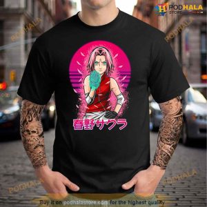 Sakura Haruno Pink Synthwave Naruto Shippuden Shirt 3