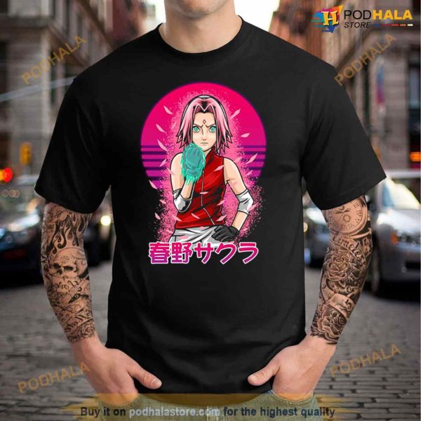 Sakura Haruno Pink Synthwave Naruto Shippuden Shirt