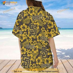 San Diego Padres All Over Print 3D Short Sleeve Dress Shirt Hawaiian Summer  Aloha Beach Shirt - Brown Yellow - T-shirts Low Price