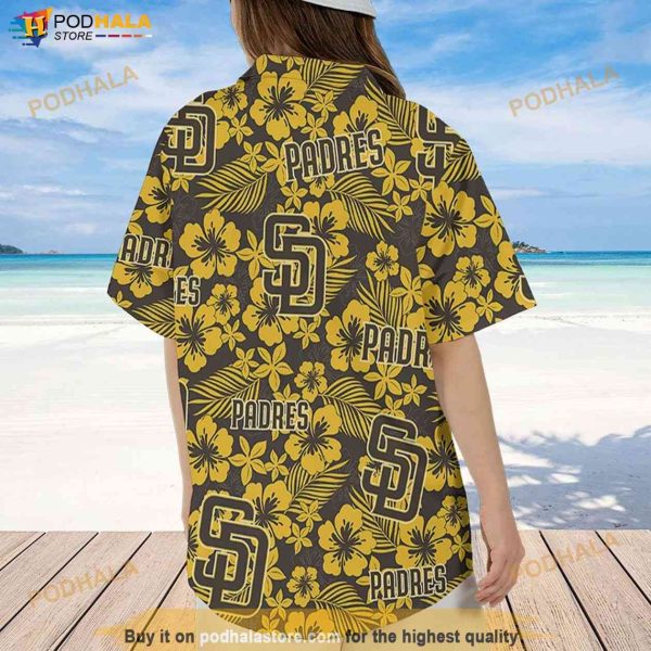 San Diego Padres Hawaiian Shirt, Hibiscus Pattern Hawaii Summer MLB Shirt