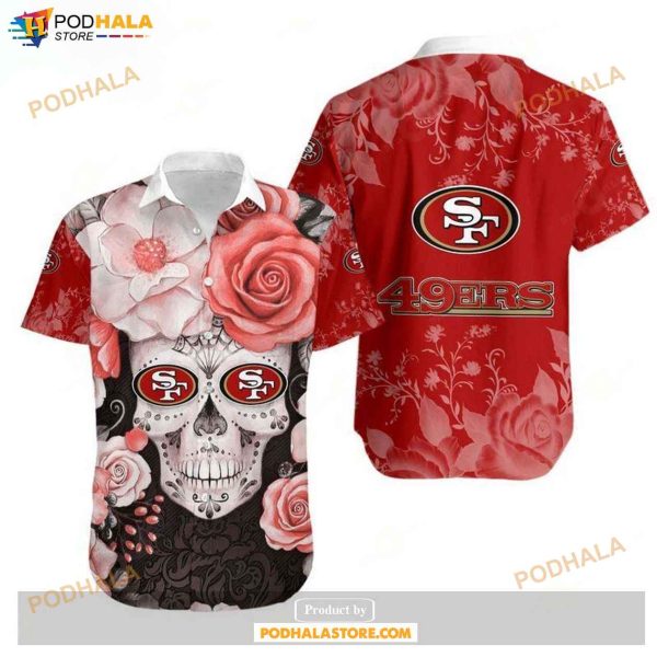 San Francisco 49ers Skull NFL Gift For Fan Hawaiian Graphic Print