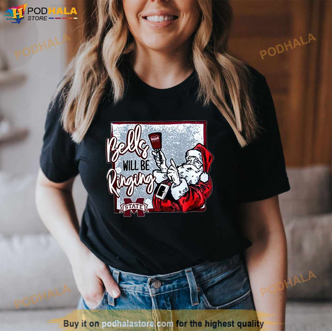 Santa Bells Will Be Ringing Mississippi State Christmas shirt Santa Bells Will Be Ringing Mississippi State Christmas shirt