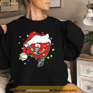Santa Tampa Bay Buccaneers Logo Lights Christmas Shirt 3