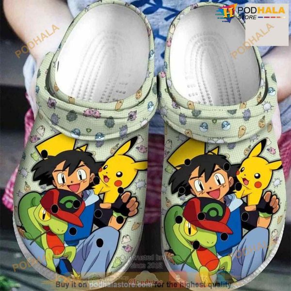 Satoshi And Pikachu Crocs Clog Shoes For Pokemon Fans