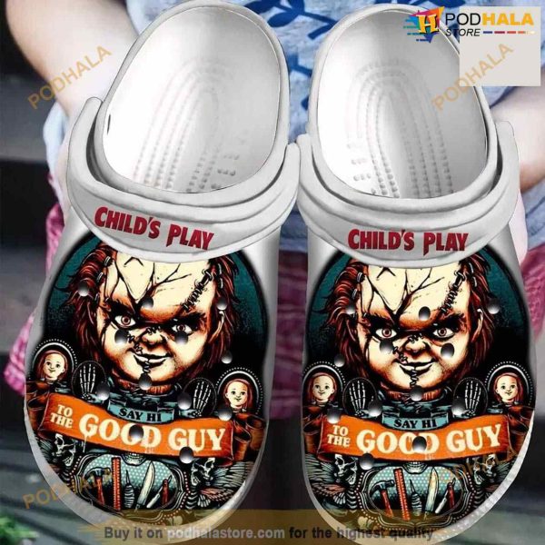 Say Hi To The Good Guy Chucky Horror Movie Halloween Crocs Clog Shoes