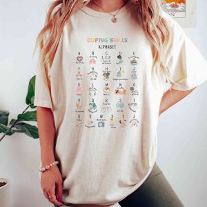 School Counselor Coping Skill Alphabet Shirt, Mental Health Matters Merch