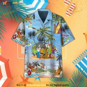 Scooby Doo Print Hawaiian Shirt, Tropical Shirt For Men