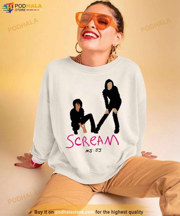 Scream Mj & Jj Silhouettes Magenta Michael Jackson & Janet Jackson Shirt