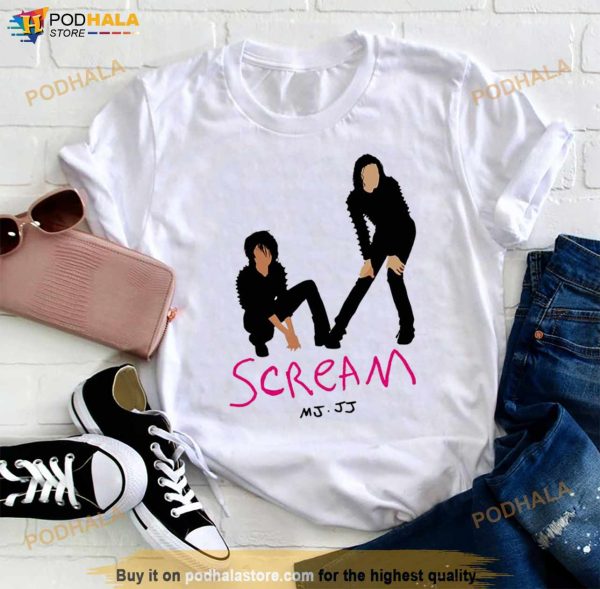 Scream Mj & Jj Silhouettes Magenta Michael Jackson & Janet Jackson Shirt