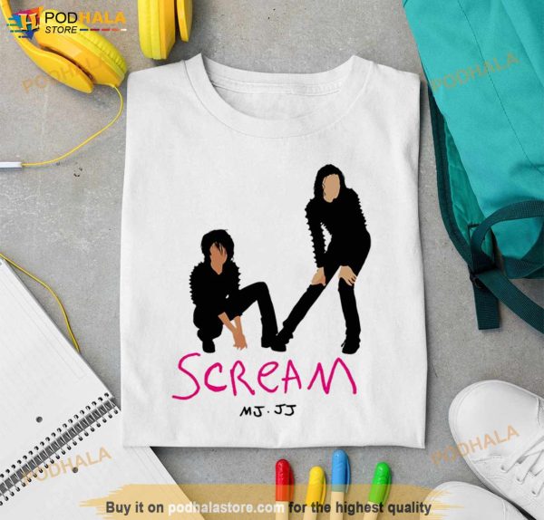 Scream Mj & Jj Silhouettes Magenta Michael Jackson & Janet Jackson Shirt