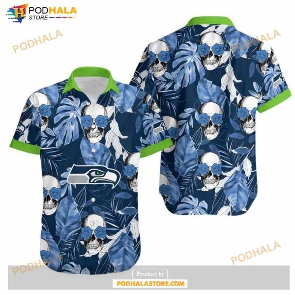 Seattle Seahawks Coconut Leaves And Skulls Hawaii Shirt Summer Collections