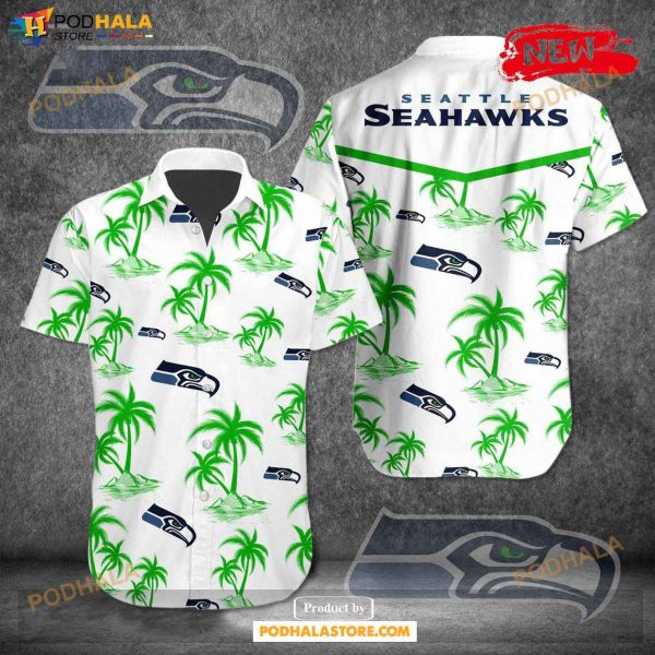 Seattle Seahawks NFL Team Tropical Coconut Hot Summer Button Hawaiian Shirt