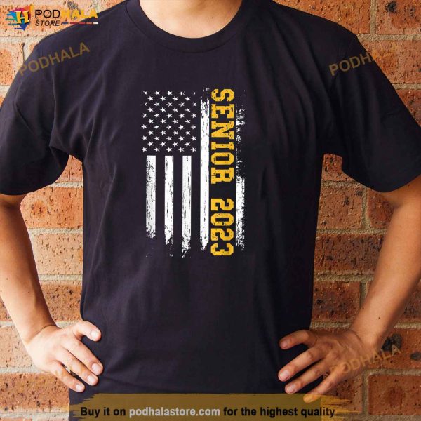 Senior 2023 American Flag Shirt USA Graduation Class of 2023 Shirt
