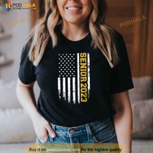 Senior 2023 Graduation Class Of Vintage American Flag Shirt 3