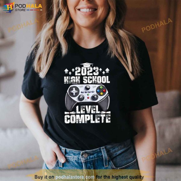 Senior Gamer 2023 High School Level Complete 2023 Grad Gift Shirt