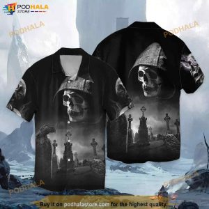 Skull Black Hawaiian Shirt, Tropical Shirt