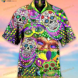 Skull Hippie 3D Print Hawaiian Shirt, Tropical Shirt