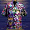 Skull Hippie Print Hawaiian Shirt, Tropical Shirt