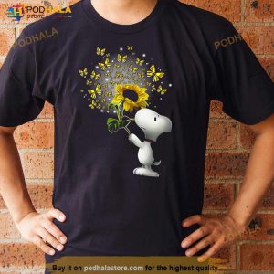 Snoopy Sunflower And Butterfly Shirt