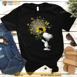 Snoopy Sunflower And Butterfly Shirt 2