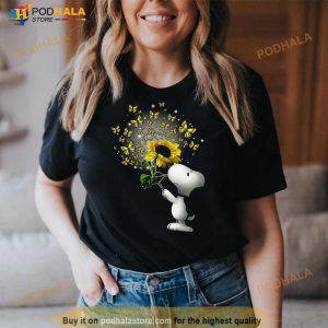Snoopy Sunflower And Butterfly Shirt 3