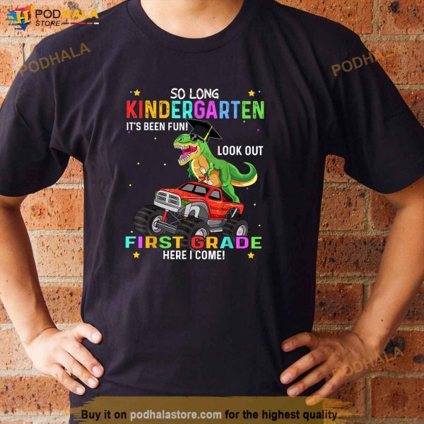 So Long Kindergarten Graduation Class 2023 Graduate Dinosaur Shirt