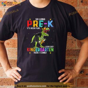 So Long Prek Graduation Class 2023 Preschool Dinosaur Kids Shirt 3