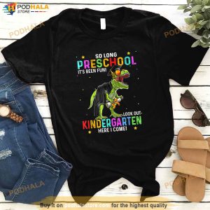 So Long Preschool Graduation Class 2023 PreK Dinosaur Kids Shirt
