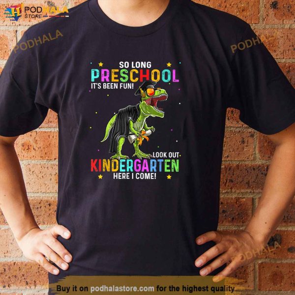 So Long Preschool Graduation Class 2023 PreK Dinosaur Kids Shirt